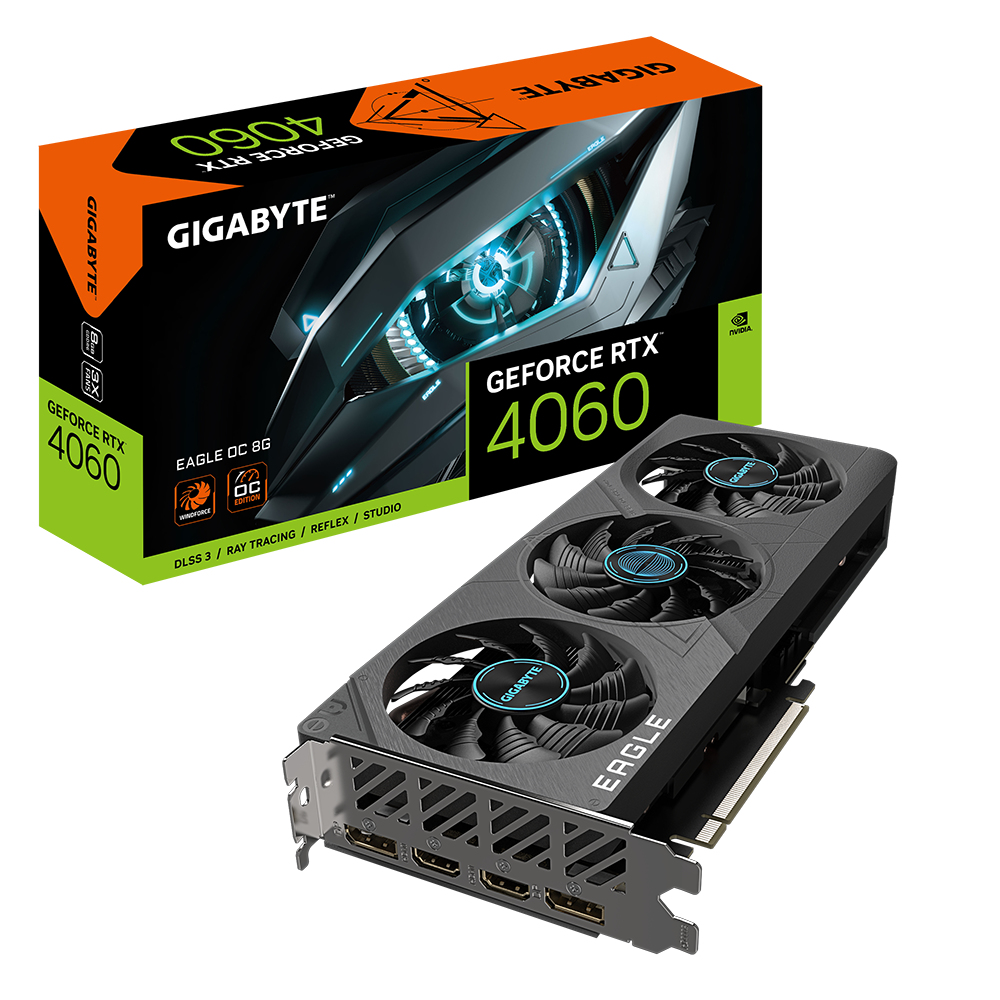 Tarjeta de video GIGABYTE TAR VIDEO GIGABYTE GV-N4060EAGLE OC-8GD